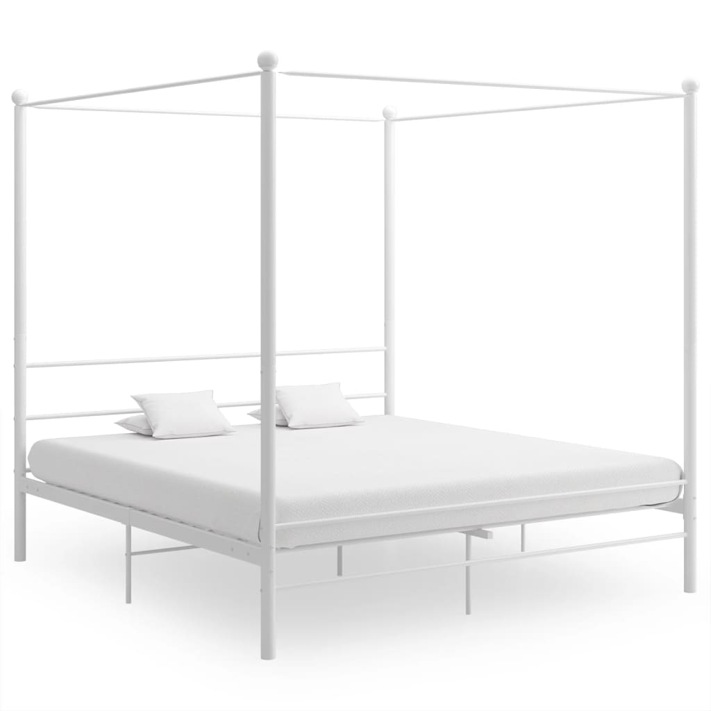 Himmelbett Weiß Metall 200x200