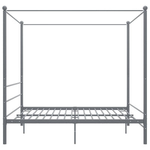 vidaXL Lit à baldaquin gris métal 200x200 cm