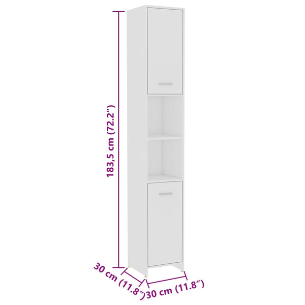 4-tlg. Badmöbel-Set Weiß Holzwerkstoff