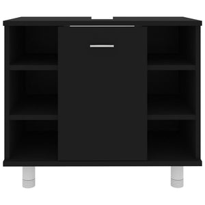 4-tlg. Badmöbel-Set Schwarz Holzwerkstoff