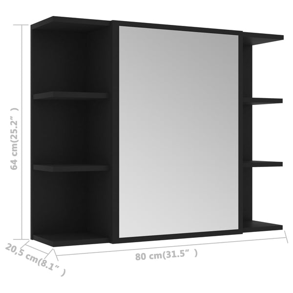 4-tlg. Badmöbel-Set Schwarz Holzwerkstoff