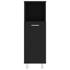 4-tlg. Badmöbel-Set Schwarz Holzwerkstoff