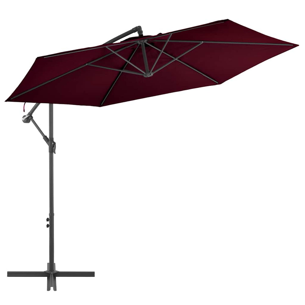 Ampelschirm mit Aluminium-Mast 300 cm Bordeauxrot