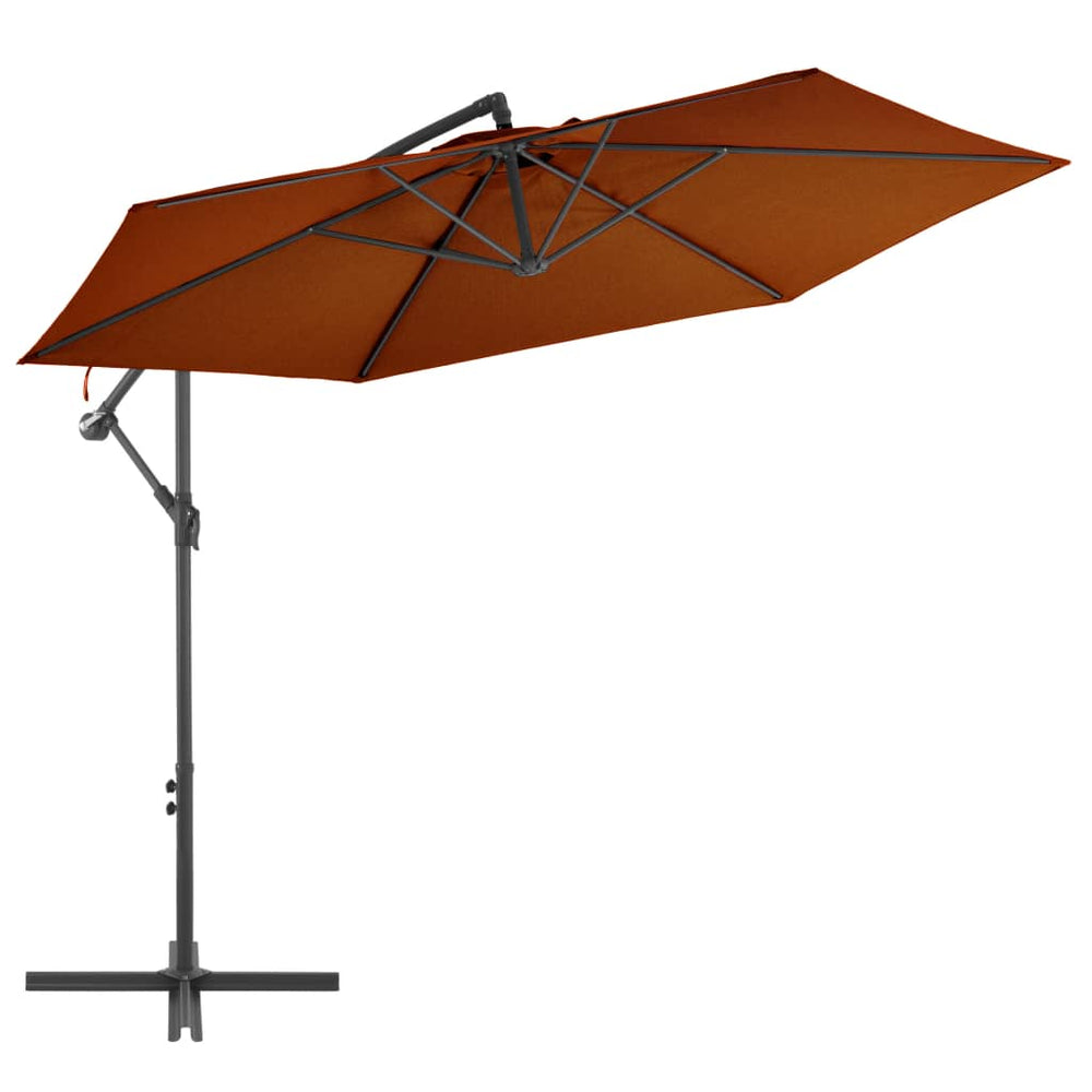 vidaXL Parasol déporté avec mât en aluminium 300 cm Terracota