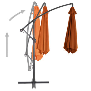 Ampelschirm mit Aluminium-Mast 300 cm Terrakotta