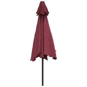 Sonnenschirm mit LED-Beleuchtung Stahl-Mast 300 cm Bordeauxrot