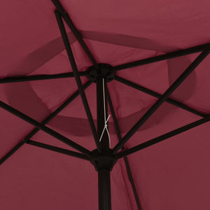 Sonnenschirm mit LED-Beleuchtung Stahl-Mast 300 cm Bordeauxrot