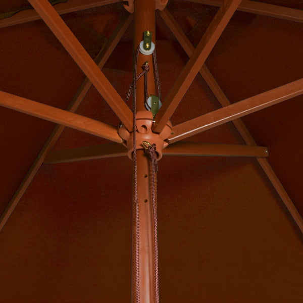 Sonnenschirm mit Holz-Mast 200x300 cm Terrakotta