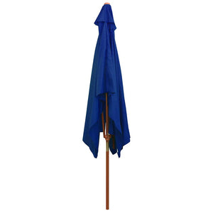 Sonnenschirm mit Holz-Mast 200x300 cm Blau
