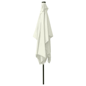 Sonnenschirm mit LEDs und Stahl-Mast Sandweiß 2x3 m