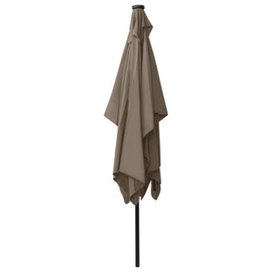 Sonnenschirm mit LEDs und Stahl-Mast Taupe 2x3 m