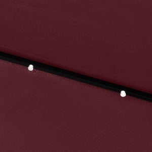 Sonnenschirm mit LEDs und Stahl-Mast Bordeauxrot 2x3 m