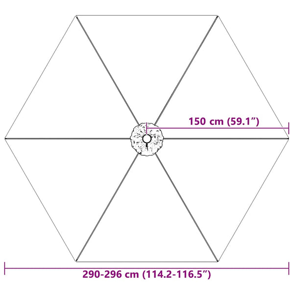 Ersatzbezug für Sonnenschirm Sandweiß 300 cm