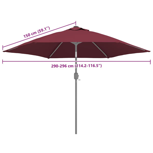 Ersatzbezug für Sonnenschirm Bordeauxrot 300 cm