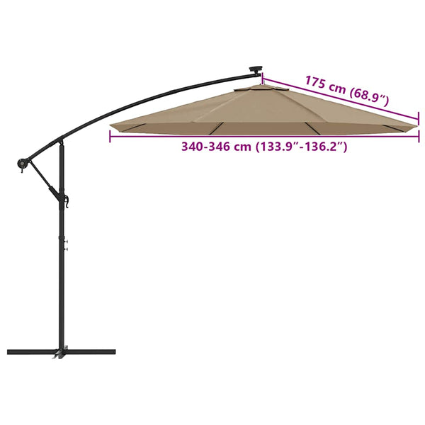 Ersatzstoff für Ampelschirm Taupe 350 cm