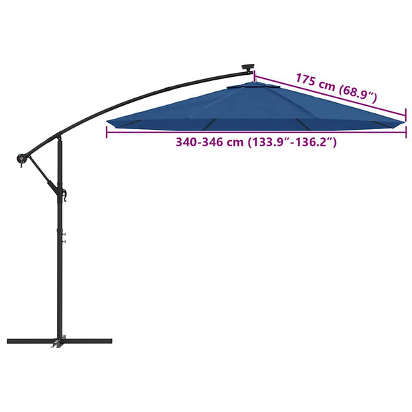 Ersatzbezug für Ampelschirm Azurblau 350 cm