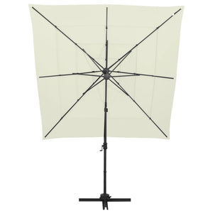 Sonnenschirm mit Aluminium-Mast 4-lagig Sandfarben 250x250 cm