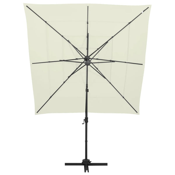 Sonnenschirm mit Aluminium-Mast 4-lagig Sandfarben 250x250 cm