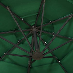 Sonnenschirm mit Aluminium-Mast 4-lagig Grün 3x3 m