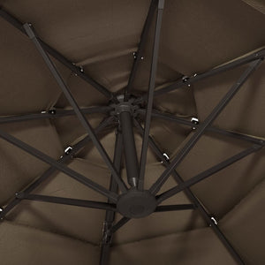 Sonnenschirm mit Aluminium-Mast 4-lagig Taupe 3x3 m