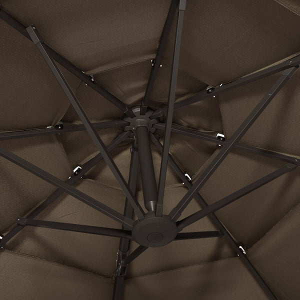 Sonnenschirm mit Aluminium-Mast 4-lagig Taupe 3x3 m