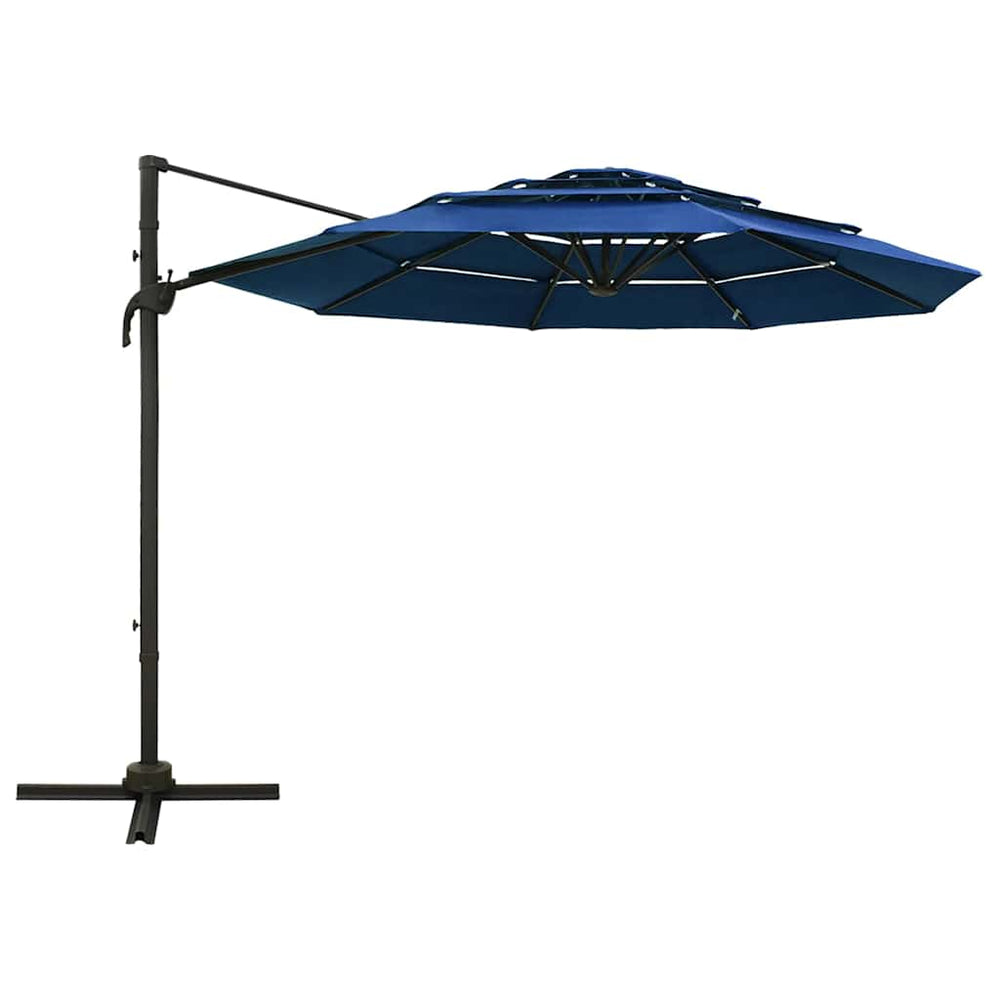 Sonnenschirm mit Aluminium-Mast 4-lagig Azurblau 3x3 m