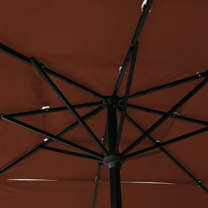 Sonnenschirm mit Aluminium-Mast 3-lagig Terrakottarot 2,5x2,5 m