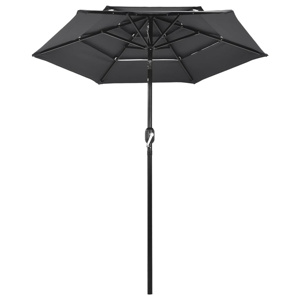 Sonnenschirm mit Aluminium-Mast 3-lagig Anthrazit 2 m