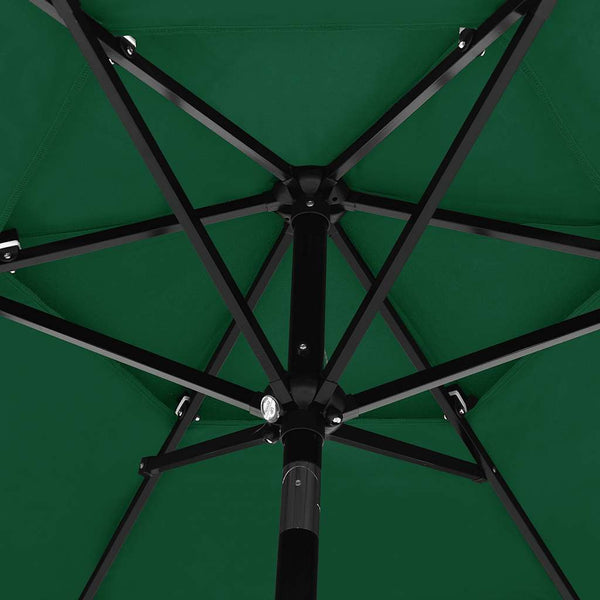 Sonnenschirm mit Aluminium-Mast 3-lagig Grün 2,5 m