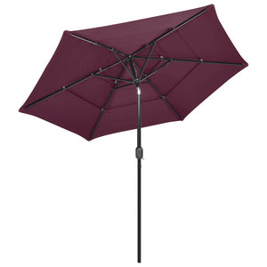 Sonnenschirm mit Aluminium-Mast 3-lagig Bordeauxrot 2,5 m