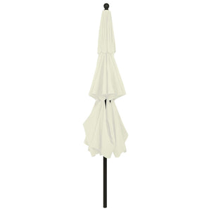 Sonnenschirm mit Aluminium-Mast 3-lagig Sandfarbe 3,5 m