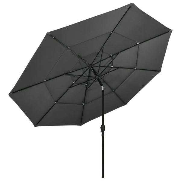 Sonnenschirm mit Aluminium-Mast 3-lagig Anthrazit 3,5 m