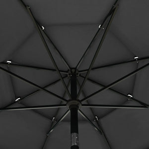 Sonnenschirm mit Aluminium-Mast 3-lagig Anthrazit 3,5 m