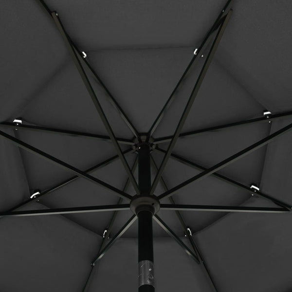 Sonnenschirm mit Aluminium-Mast 3-lagig Anthrazit 3,5 m