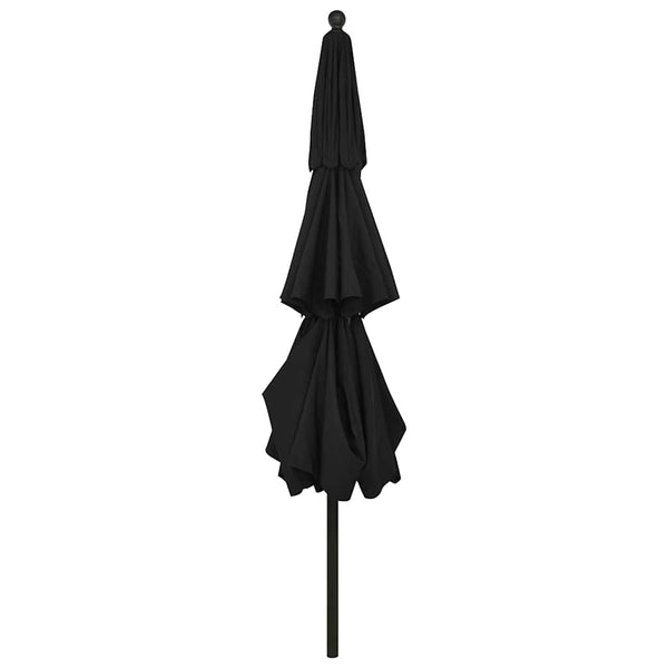 Sonnenschirm mit Aluminium-Mast 3-lagig Schwarz 3,5 m