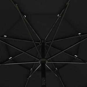 Sonnenschirm mit Aluminium-Mast 3-lagig Schwarz 3,5 m