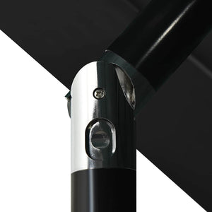 Sonnenschirm mit Aluminium-Mast 3-lagig Schwarz 3,5 m