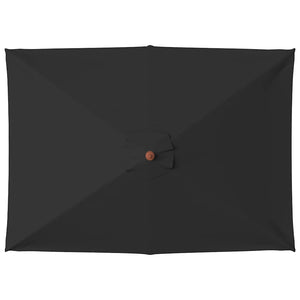 Sonnenschirm mit Holzmast Schwarz 150x200 cm