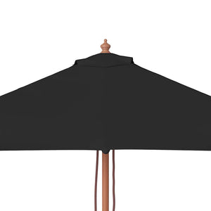 Sonnenschirm mit Holzmast Schwarz 150x200 cm
