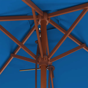 Sonnenschirm mit Holzmast Blau 150x200 cm