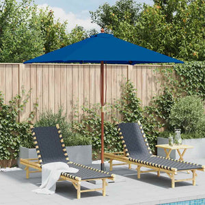 Sonnenschirm mit Holzmast Blau 150x200 cm