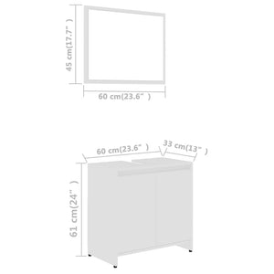 3-tlg. Badmöbel-Set Weiß Holzwerkstoff