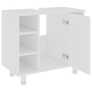3-tlg. Badmöbel-Set Weiß Holzwerkstoff