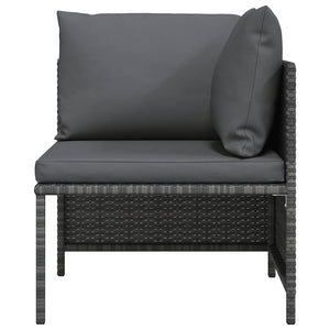 Modulares Ecksofa mit Kissen Grau Poly Rattan