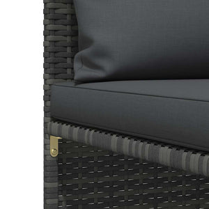 Modulares Ecksofa mit Kissen Grau Poly Rattan