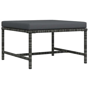 Modular-Fußhocker mit Kissen Grau Poly Rattan