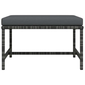 Modular-Fußhocker mit Kissen Grau Poly Rattan
