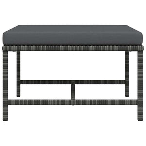 Modular-Fußhocker mit Kissen Grau Poly Rattan