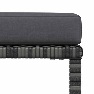 Modular-Fußhocker mit Kissen Grau Poly Rattan