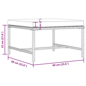 Modular-Fußhocker mit Kissen Grau Poly Rattan